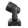 The IP20 150W Moving Mac One, a black, modern stage spotlight or moving head light fixture, is shown from the side against a white background. Its sleek and professional design features a visible base, arm, and cylindrical head.