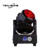 A black IP20 150W Led Beam Wash Moving Head Light with a red lens, digital display screen, several control buttons, and the TEALSHINE logo positioned in the top left corner.